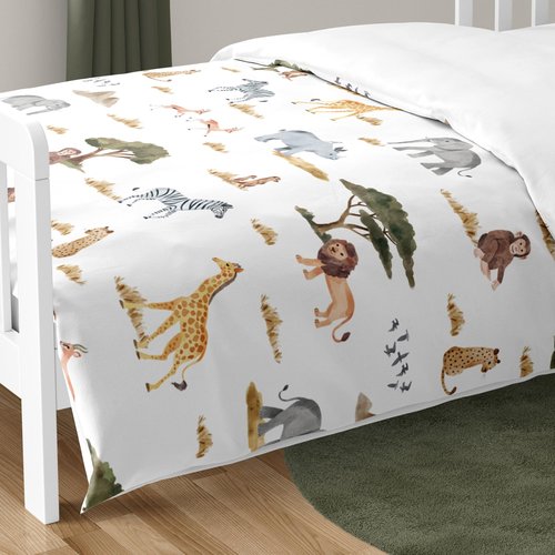 Sweet Jojo Designs Jungle Animals Boy Girl Toddler Kid Bedding Set Childrens 5pc Comforter Hunter Green Yellow Grey Rust Orange Black White Wildlife Safari Animal Elephant Giraffe Lion Monkey Leopard