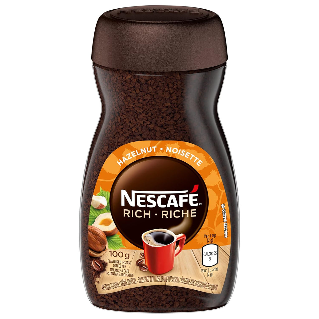 NESCAFÉ Rich Instant Coffee - Delicious Hazelnut Flavor | 100g Pack