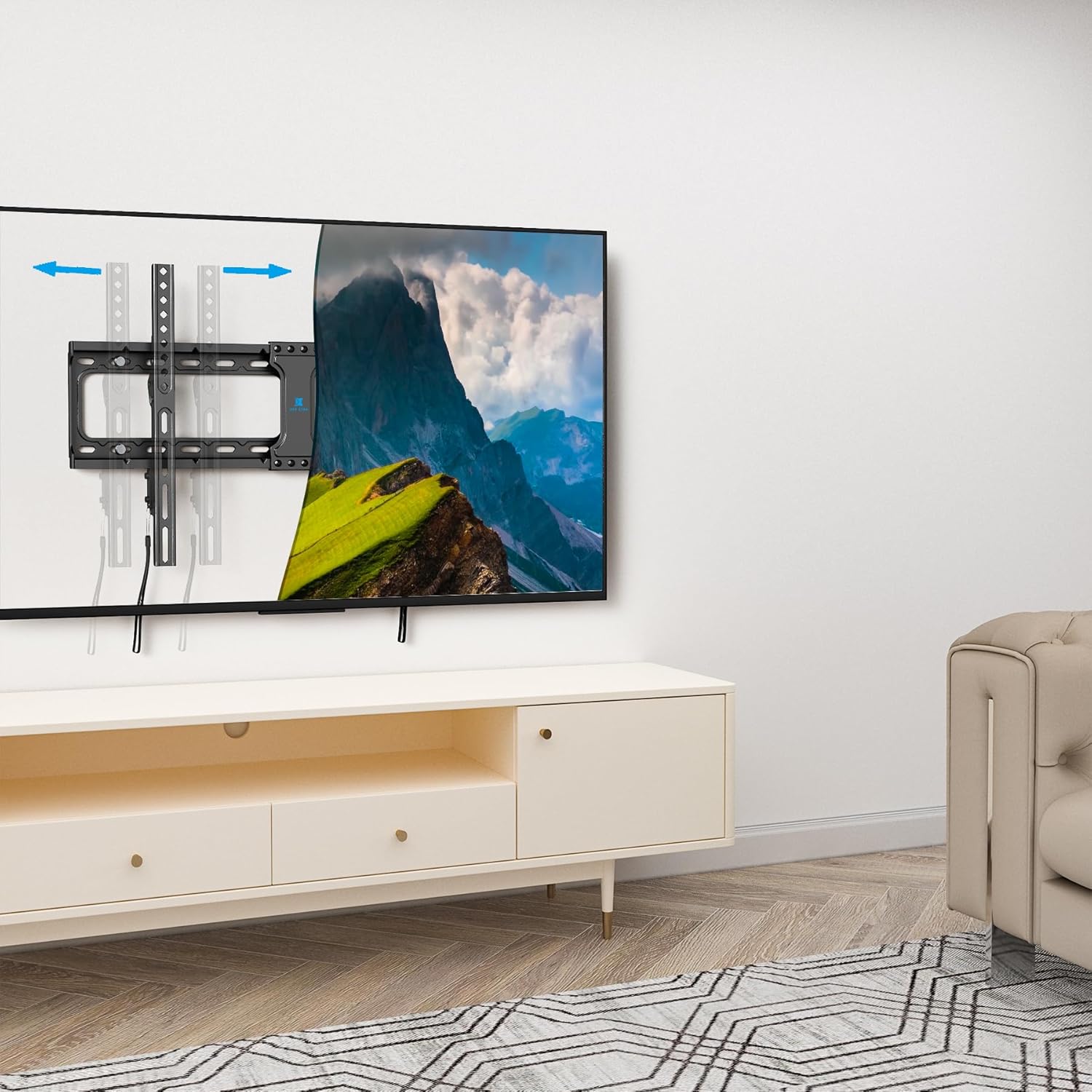 USX STAR Fixed TV Wall Mount - Low Profile Design for 37-86 Inch Screens | Quick Release Lock, Max VESA 600x400mm, Supports 132 lbs
