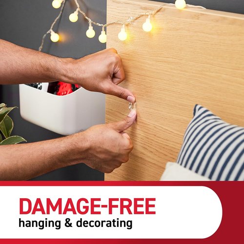 Command Clear Mini Light Clips - Damage-Free String Light Hangers | 45 Clips, 54 Strips for Home Decor