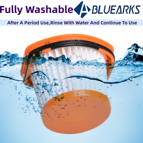 Bluearks 6Pcs Replacement for Shark WS620 WS632 WS630 Filter,Compatible With Shark Wandvac System WS633 WS632RGBRN WS632PKBRN WS632GNBRN WS632GDBRN WS632BLBRN, Replacement to Part # XFFWV360