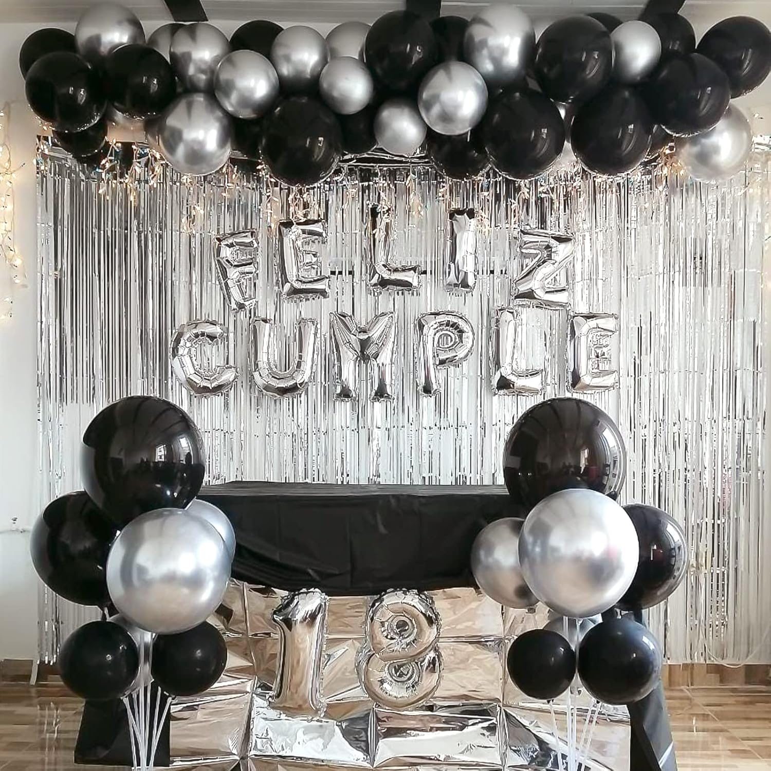 RUBFAC Black Balloons - 129-Piece Latex Balloon Arch Kit for Halloween & Party Decor | 5-12 Inch Sizes