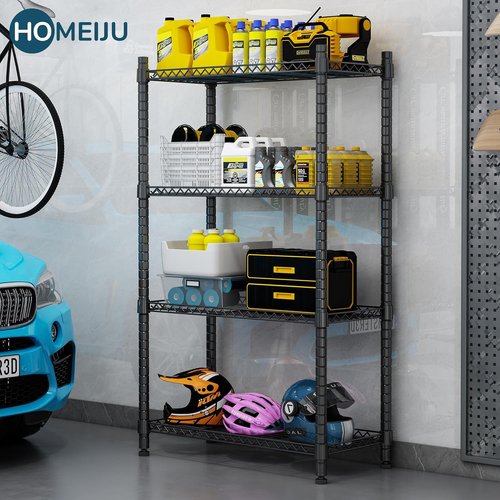 Homeiju Heavy-Duty 4-Tier Shelving Unit - Adjustable Metal Storage Rack for Kitchen & Garage | 1300 LBS Capacity, 13.77"D x 35.43"W x 54.33"H