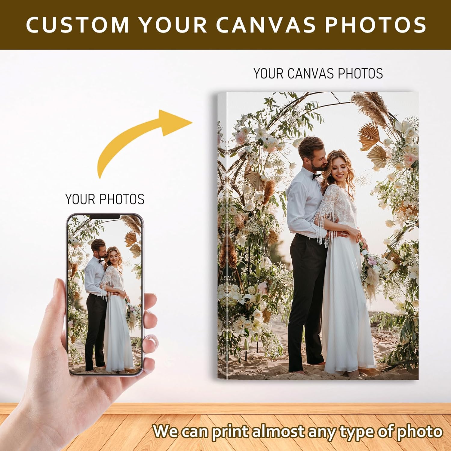 Skiennix Custom Canvas Prints - Personalized Photo Wall Art for Weddings, Family, Pets | 16x24 Wrapped Frame