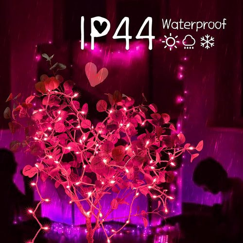 Christmas Pink Mini String Lights - 100 Count Waterproof Fairy Lights for Indoor/Outdoor Decor | 25 Feet