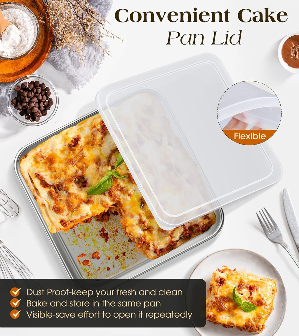Regine Switzerland 8x8-Inch Stainless Steel Baking Pan - Heavy Duty, Non-Toxic & Dishwasher Safe