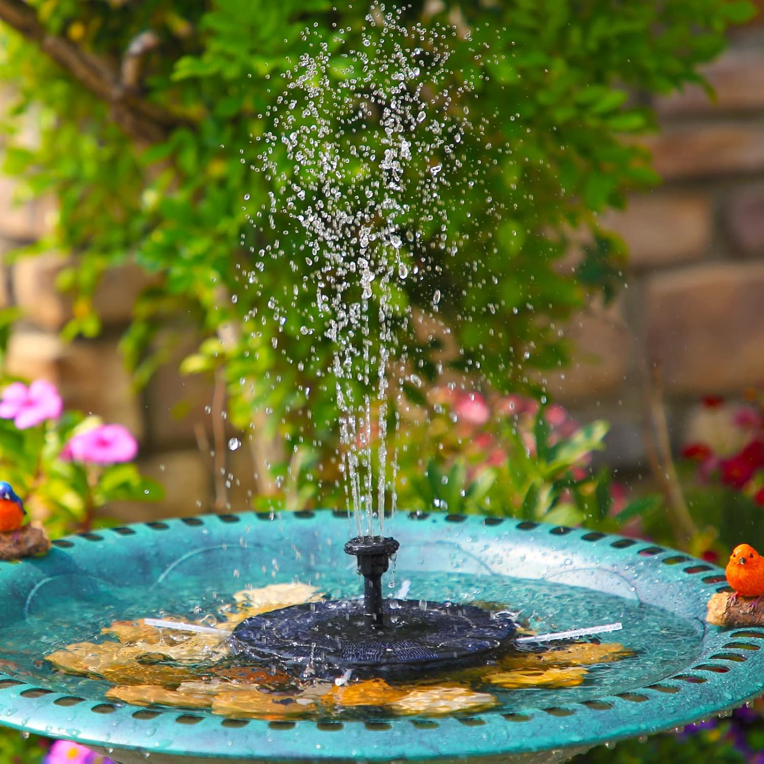 AISITIN Solar Bird Bath Fountain Pump - 2.5W Solar Powered Water Pump with 6 Nozzles | Perfect for Gardens, Ponds, and Aquariums