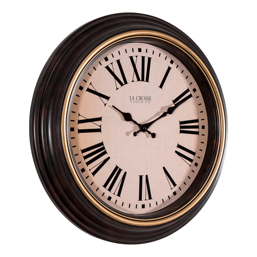 La Crosse Technology 18-Inch Traditions Antique Brown Quartz Analog Wall Clock - 404-3045BK