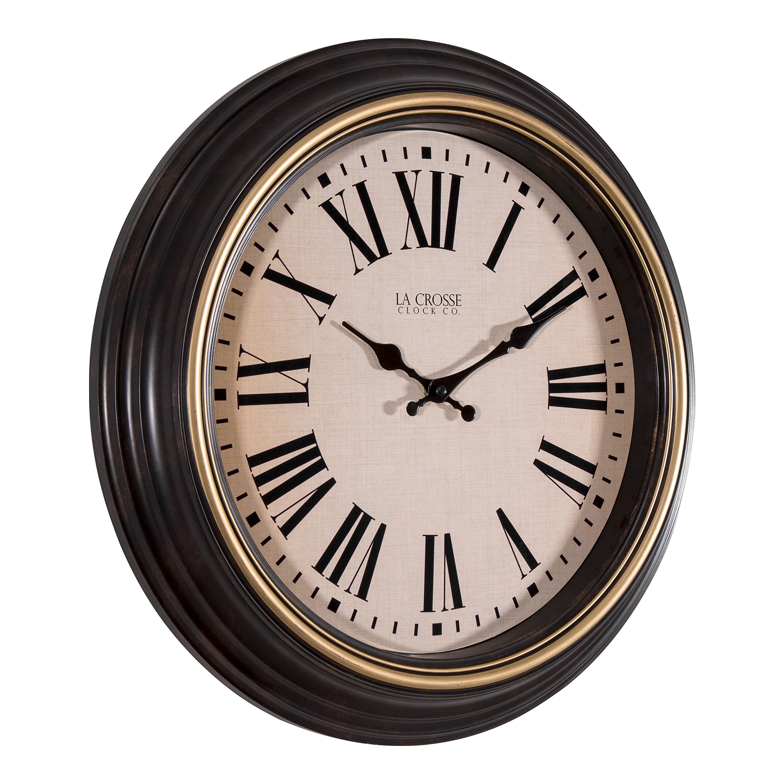 La Crosse Technology 18-Inch Traditions Antique Brown Quartz Analog Wall Clock - 404-3045BK