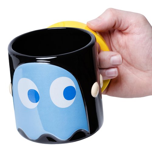 Paladone PAC-MAN Officially Licensed Ceramic Mug - 600ml (20 fl oz) Retro Gaming Coffee Cup Featuring Inky, Gamer Gift for All Ages Classic Arcade Drinkware