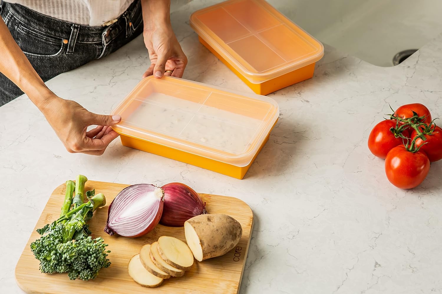 Skiennix Large Silicone Freezer Containers - 6 Cup BPA-Free Food Storage for Soup & Leftovers