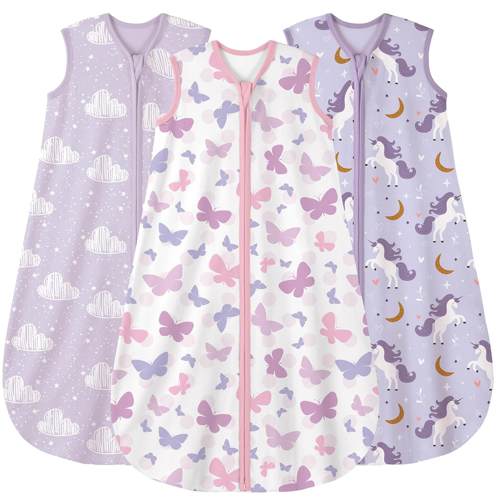 Yoofoss Baby Sleep Sack | 100% Organic Cotton Wearable Blanket for 18-24 Months | 3-Pack, Comfy & Lightweight