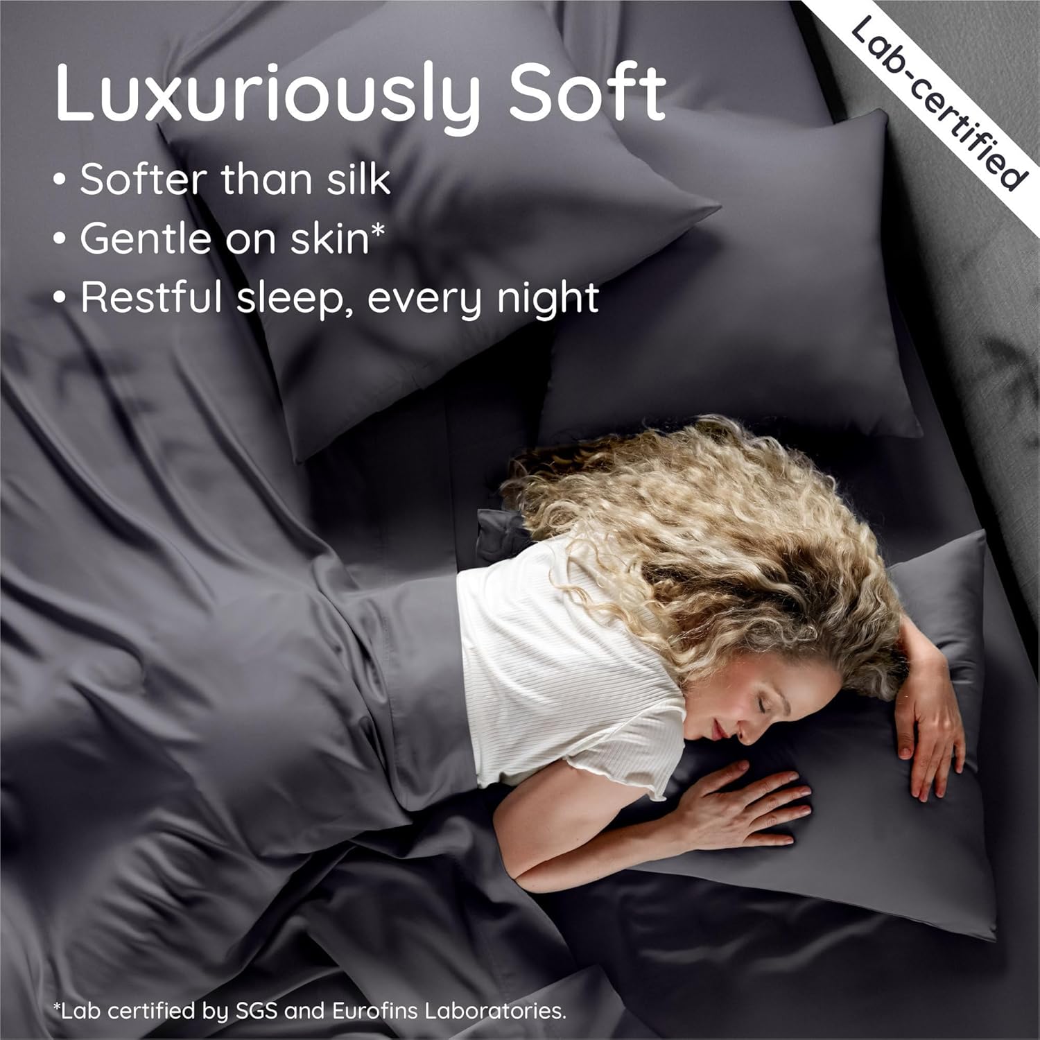 Bambaw Bamboo Sheets Queen Size Set - 4-Piece Cooling Luxury Bed Sheets, Super Soft & Deep Pocket (Charcoal)