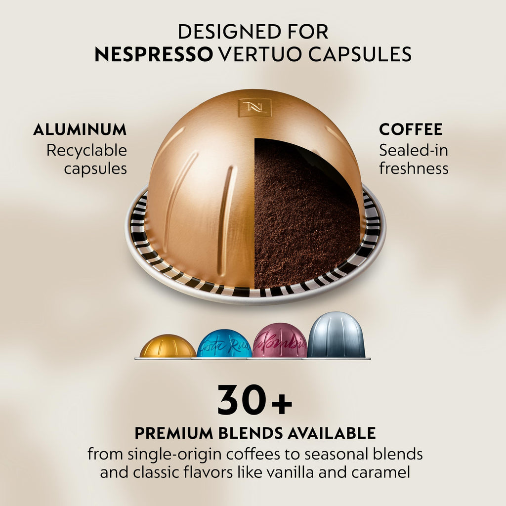 Nespresso Vertuo Pop+ Coffee and Espresso Maker by Breville, Matte Black Gold