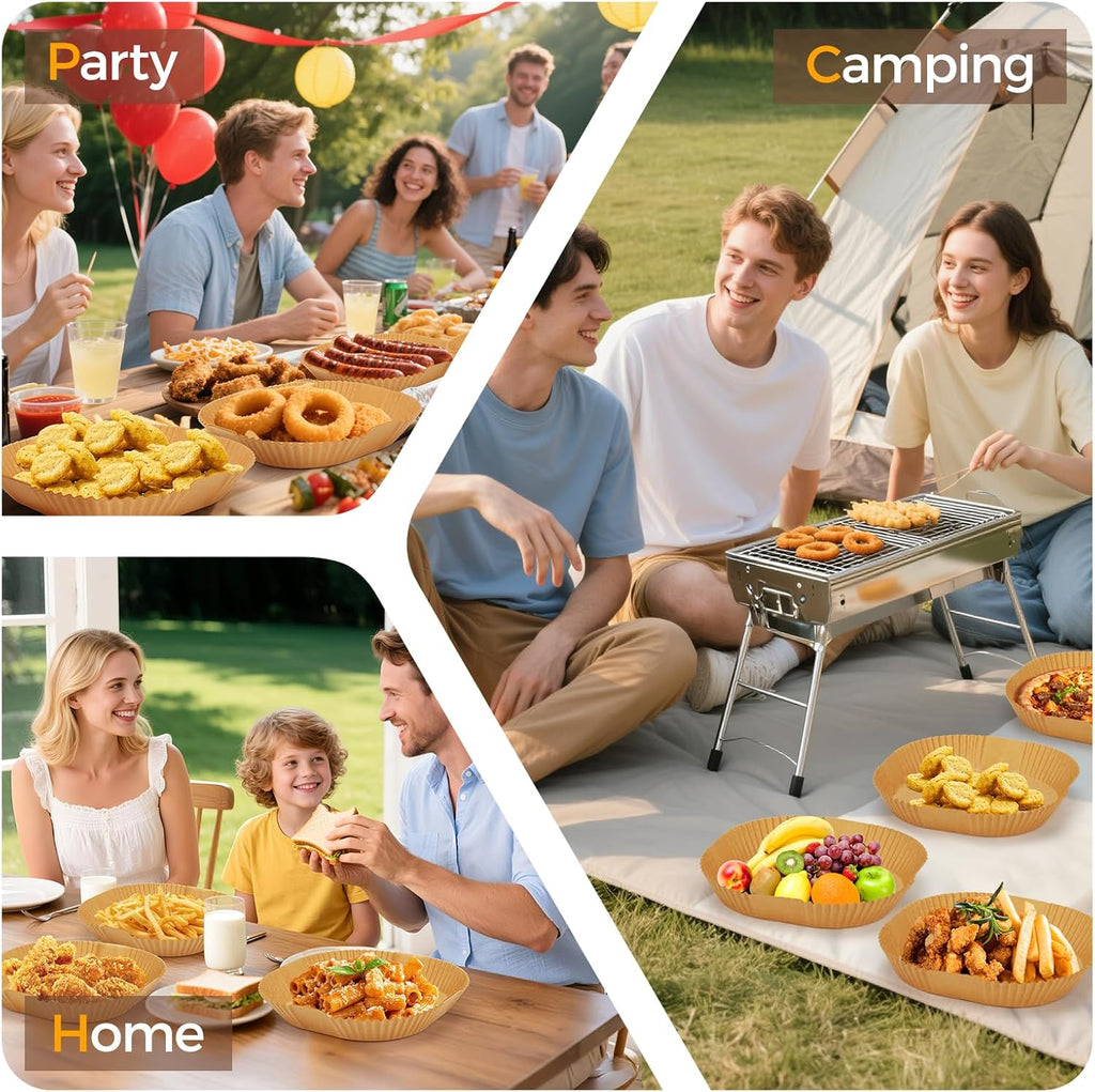 Unbleached Parchment Paper Liners - 500 Pcs Disposable Air Fryer Liners | 8" Square, Non-Stick & Leakproof