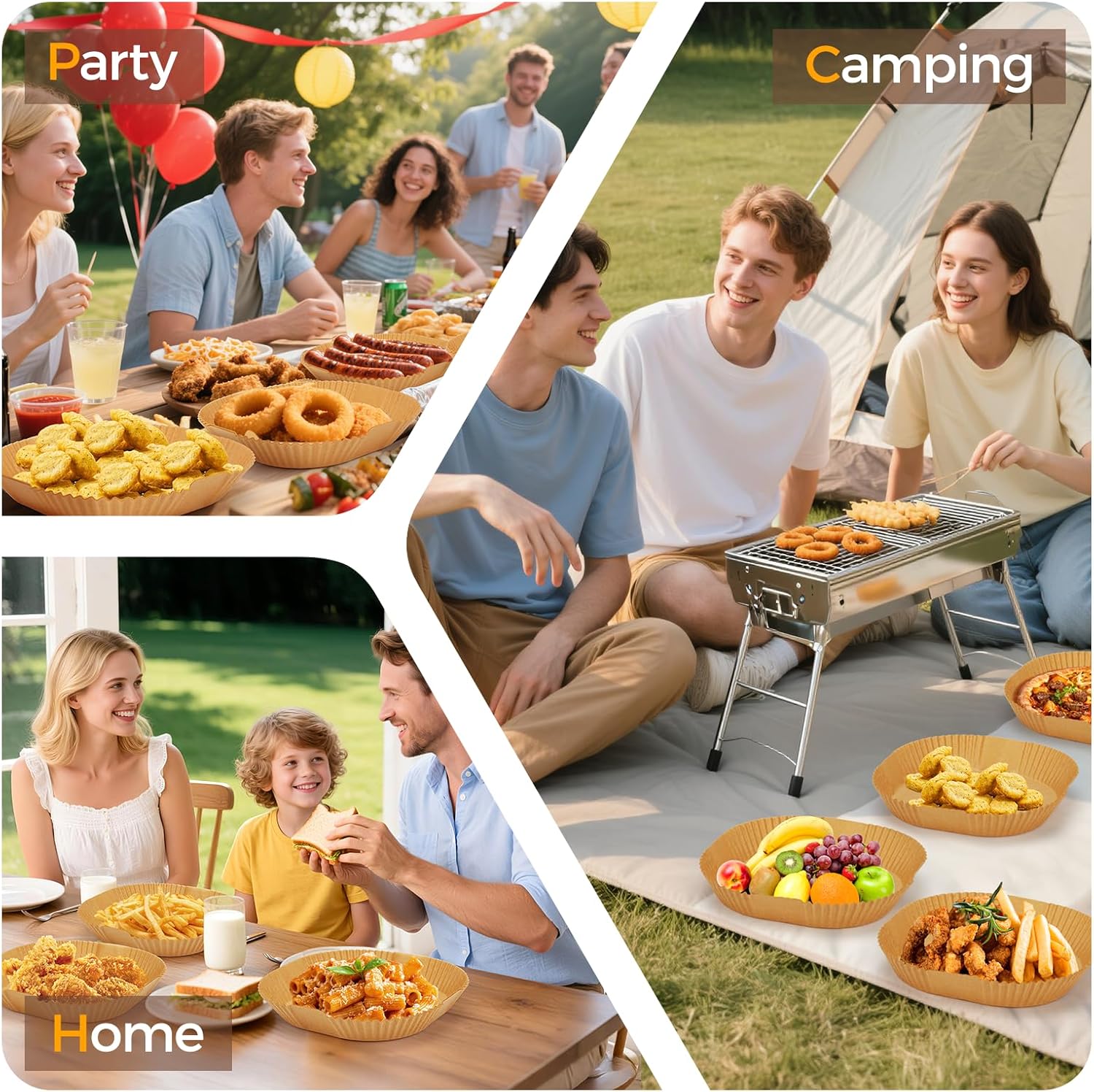 Unbleached Parchment Paper Liners - 500 Pcs Disposable Air Fryer Liners | 8" Square, Non-Stick & Leakproof