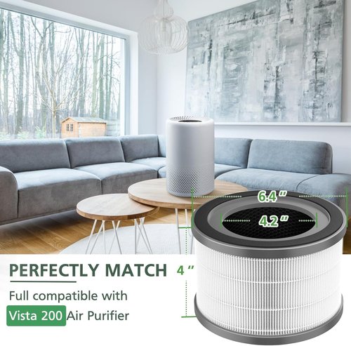 LEVOIT Vista 200 Replacement Filter - Multi-Layer Air Purifier Filter, 2 Pack