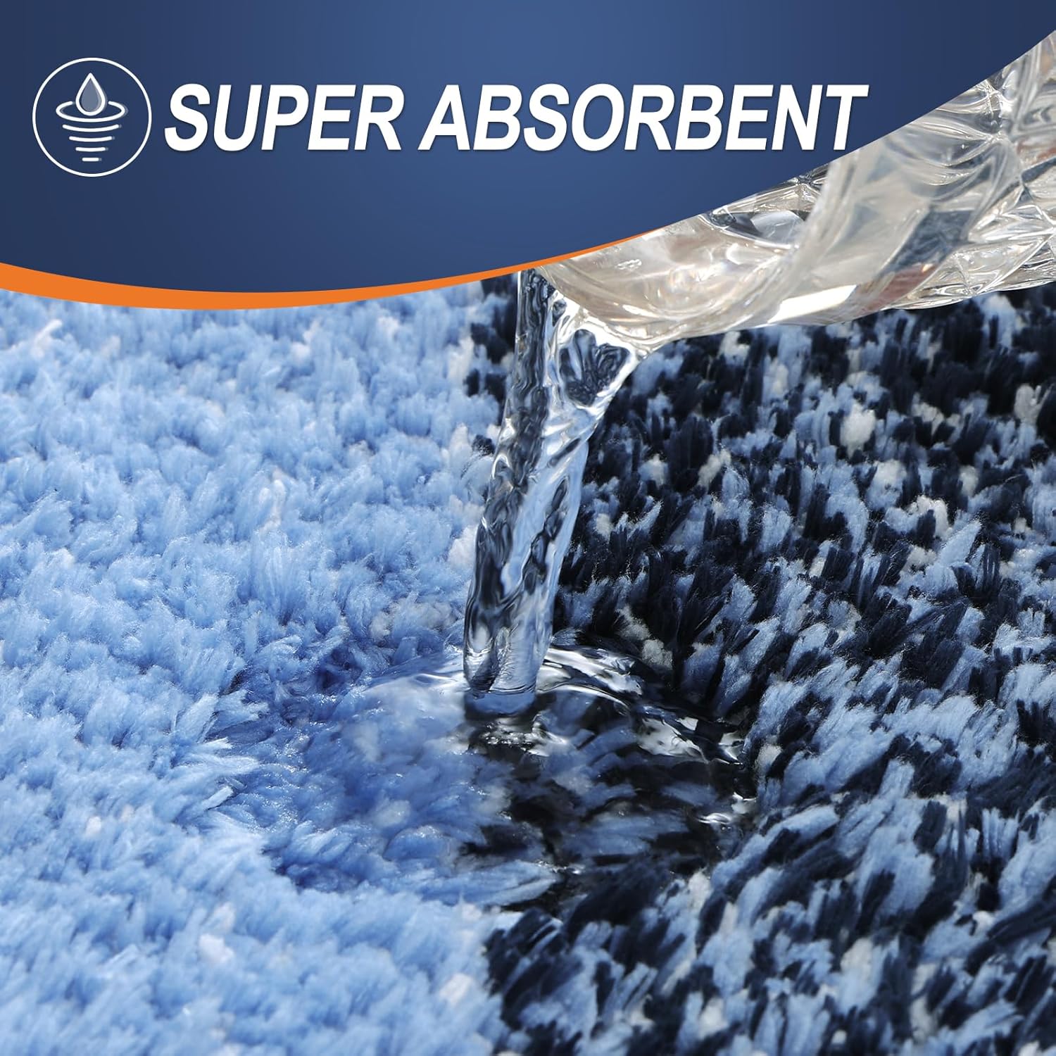 OLANLY Bathroom Runner Rug - Extra Soft Microfiber Mat | Quick Dry, Washable, 47x20, Navy