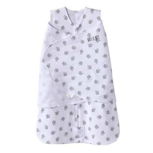 HALO 100% Cotton Sleepsack Swaddle - 3-Way Adjustable Wearable Blanket, TOG 1.5, Lamb Scribble White, Newborn (0-3 Months)