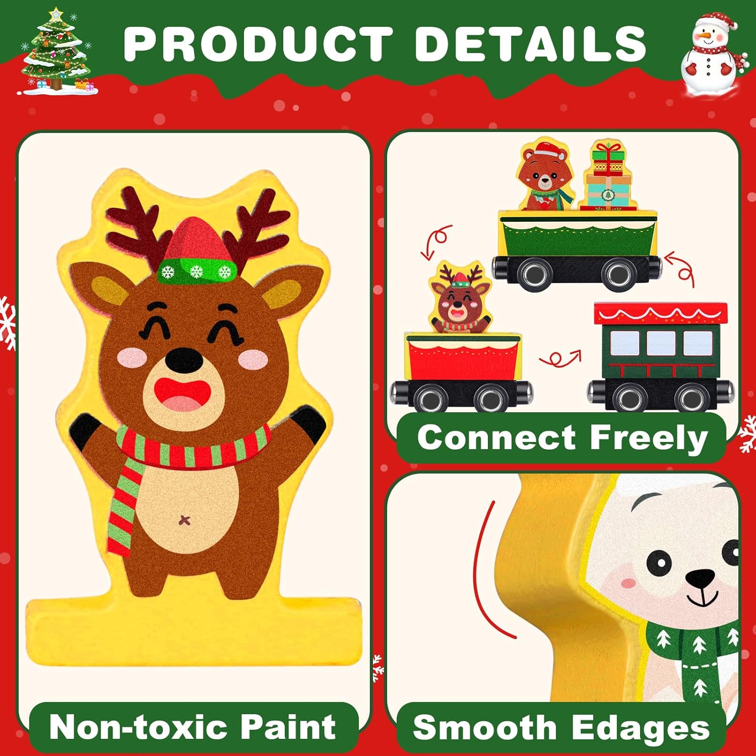 Magnetic Wooden Animal Train Set by Toddler | 24-Day Christmas Advent Calendar for Kids