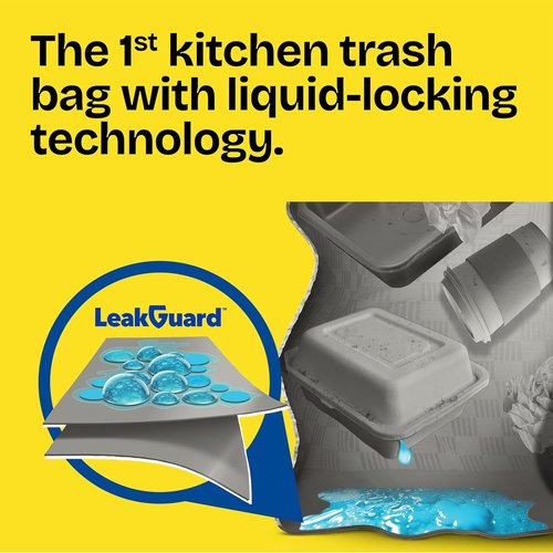 Glad ForceFlex MaxStrength Trash Bags - 13 Gallon, Fresh Air Scent, 90 Count | LeakGuard Technology