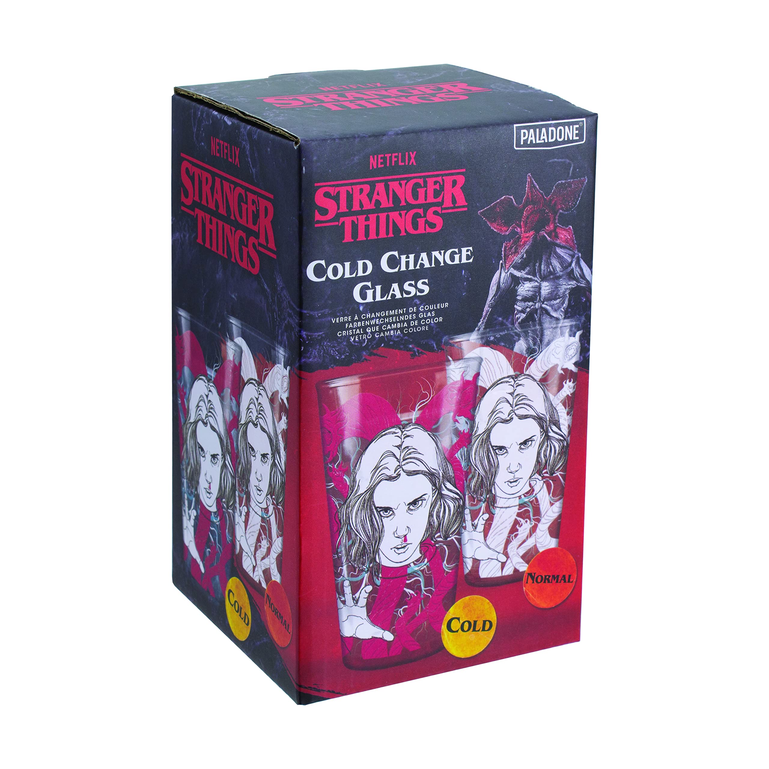 Paladone Stranger Things Eleven Drinking Glass | Color Change Cup Horror Movie Merchandise, Red, 1 Count (Pack of 1)
