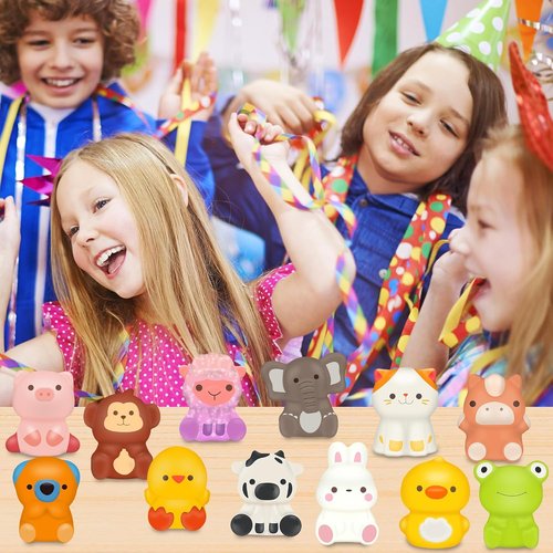 KissFuture Animal Slow Rising Squishy Toys - 24PCS Party Favors & Goodie Bag Stuffers for Kids