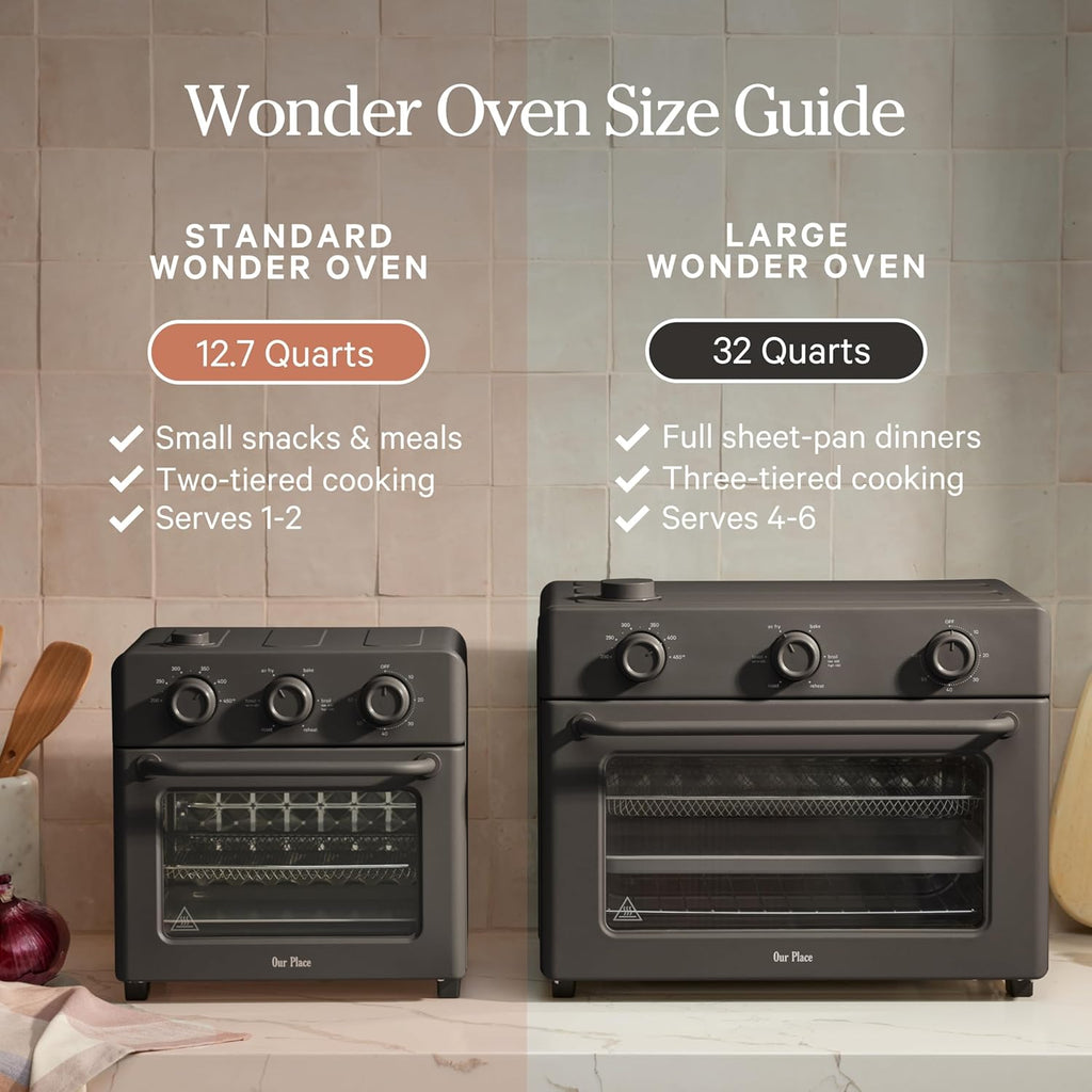 Our Place Wonder Oven - 6-in-1 Stainless Steel Air Fryer Toaster Oven Combo | 13 QT Capacity - Toast, Roast, Bake, Reheat, Broil & Steam