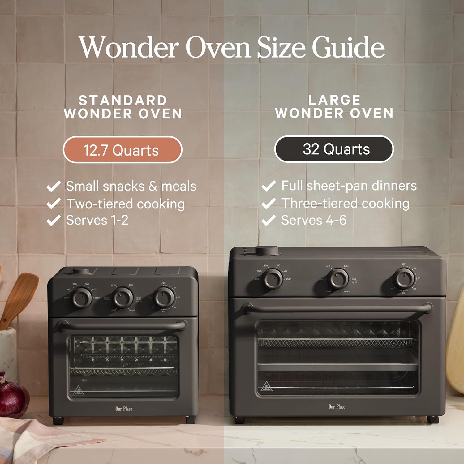 Our Place Wonder Oven - 6-in-1 Stainless Steel Air Fryer Toaster Oven | 13 QT Compact Capacity - Blue Salt
