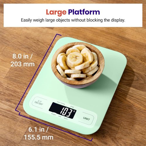 Etekcity Digital Food Kitchen Scale - Accurate Grams & Ounces Measurement for Cooking & Meal Prep | Large Green
