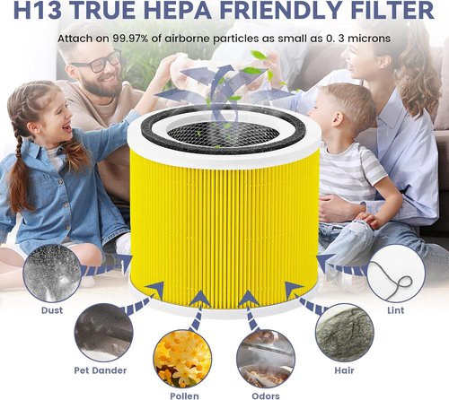 LEVOIT Core 300 Pet Care Replacement Filter - 3-in-1 True H13 & Activated Carbon | 2-Pack
