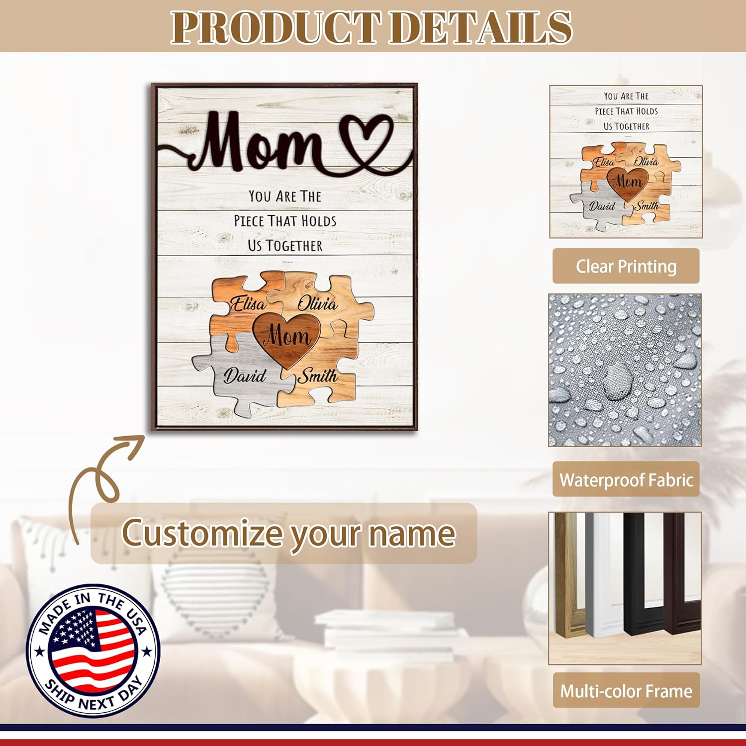 Regine Switzerland Personalized Mother's Day Gift | Custom Puzzles & Canvas Prints for Mom, Nana, Grandma