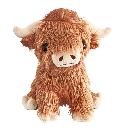illuOKey Highland Cow Stuffed Animal, 16-inch Large and Cute Highland Cow Plush, Fluffy Cow Stuffed Animal, Stuffed Cow Plush for Kids Play, Pillow, Home Décor, Realistic Highland Plush Cow