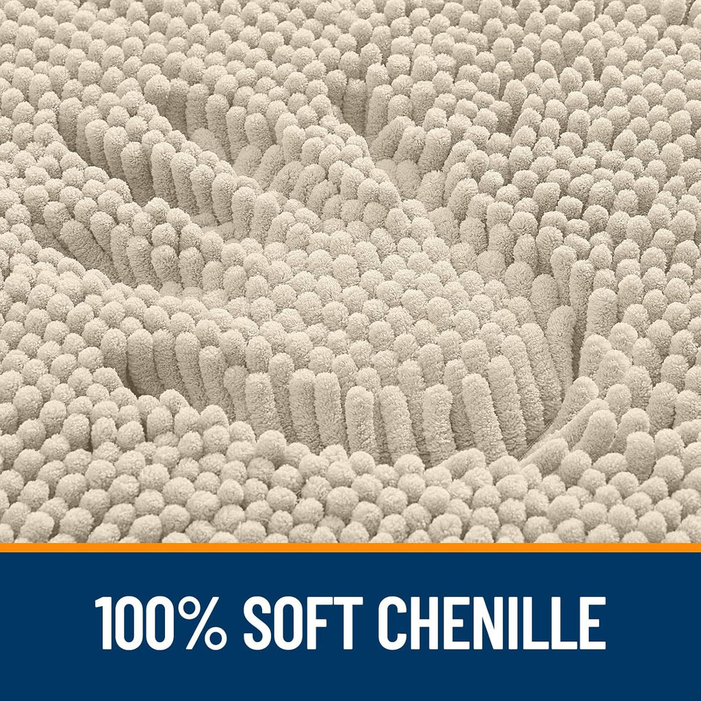 OLANLY Large Bathroom Rugs - Extra Soft Chenille Bath Mats | Quick Dry, Machine Washable, 70x46, Sand