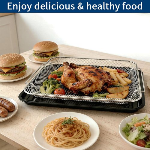 GXF Air Fry Basket & Tray Set - Replacement Parts for GE Oven | 15” x 12” Tray Pan for Crispy Air Frying