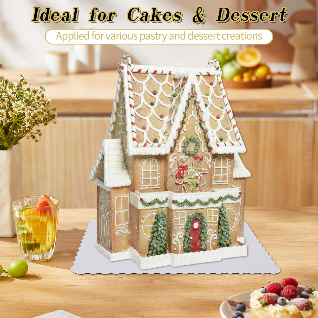 Anscher 15 Pack 19 x 14 Inch Greaseproof Rectangle Cake Boards, Premium Corrugated Single Wall Cake Base Board Half Sheet Cake Board for Sheet Cake, Dessert Base, Cupcake and Cake Pizza(White)