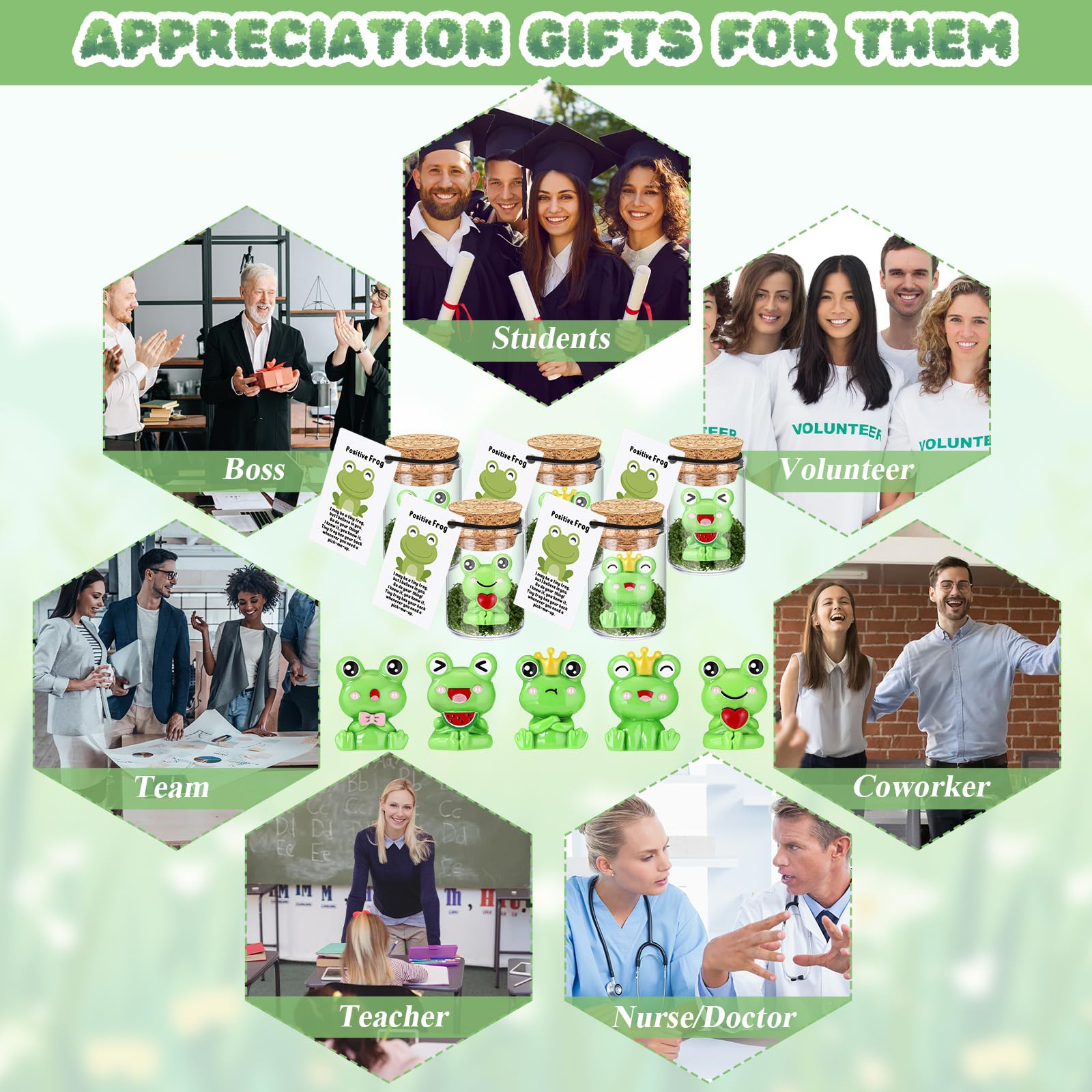 Fumete 35 Set Employee Appreciation Gifts Bulk for Coworkers Staff - Thank You Desk Pet Animal Pun Note Card Teacher Appreciation Gifts for Volunteer Nurses Team Graduation Party Favors (Frog)