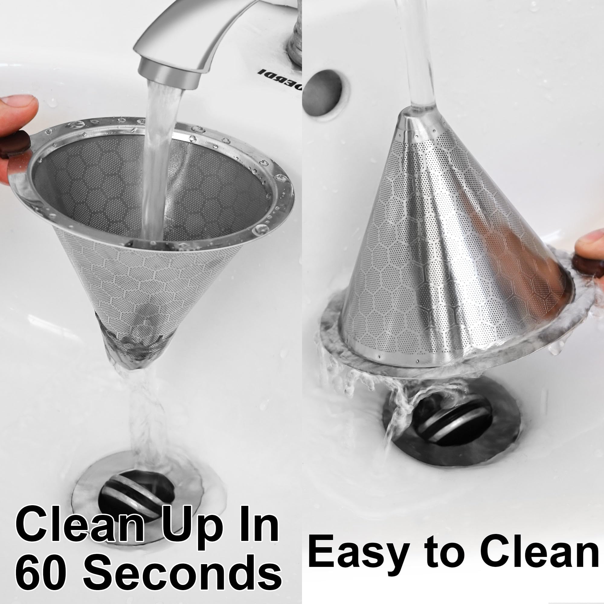 Pour Over Coffee Dripper, Pour-over Filters with 800 Mesh Steel Mesh Optimize Extraction For Rich Coffee Flavor, Stainless Steel Filter, Paperless Pour-over