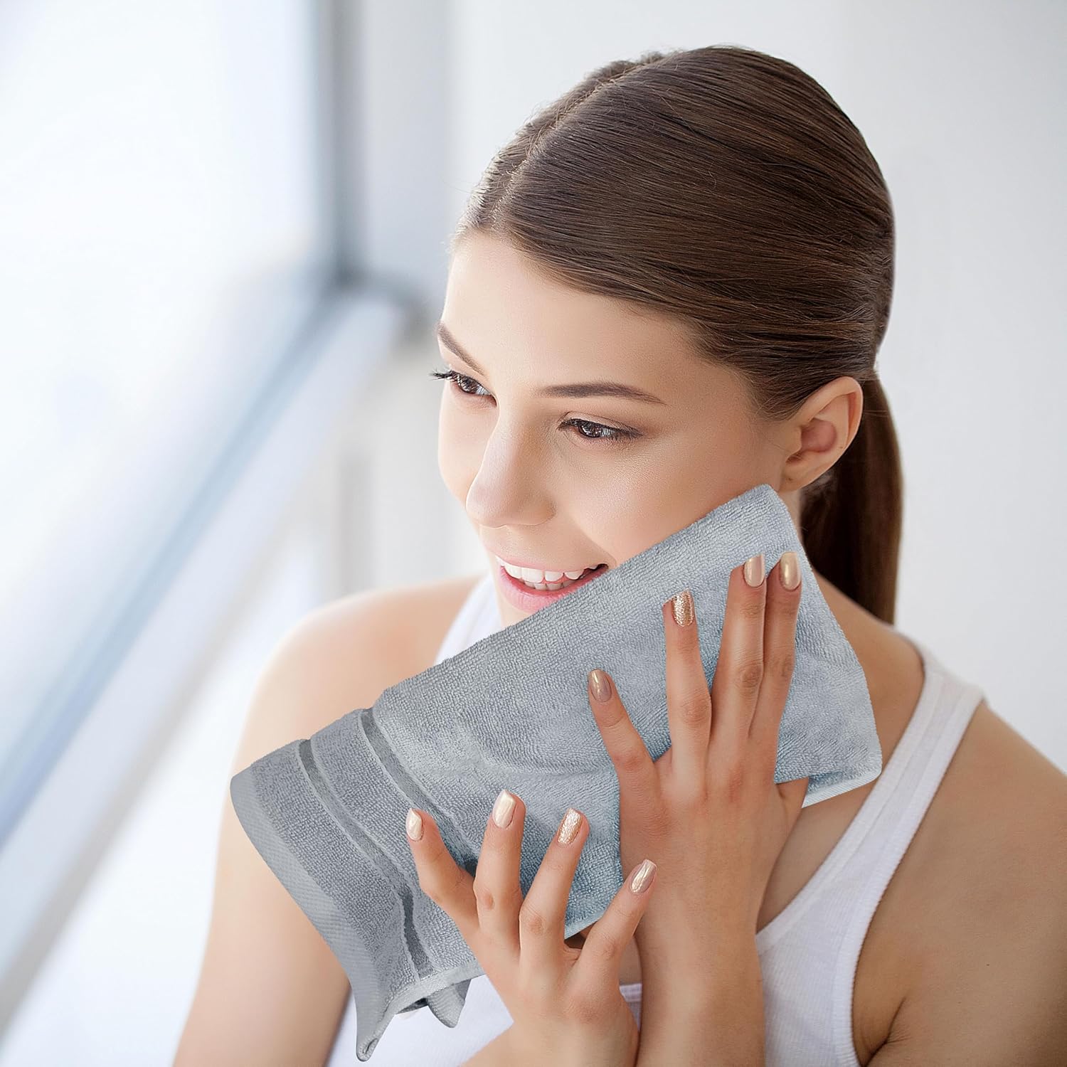 Utopia Towels Luxury 8-Piece Towel Set - Highly Absorbent 600 GSM Cotton | Cool Grey