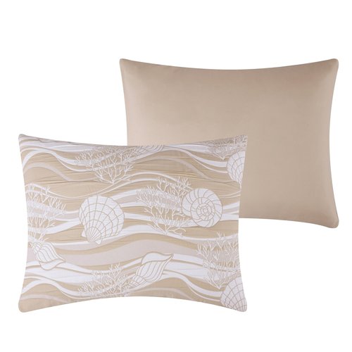 Greenland Home Coastal Paradise Woven Jacquard Matelasse Pillow Sham, King, Dover Natural