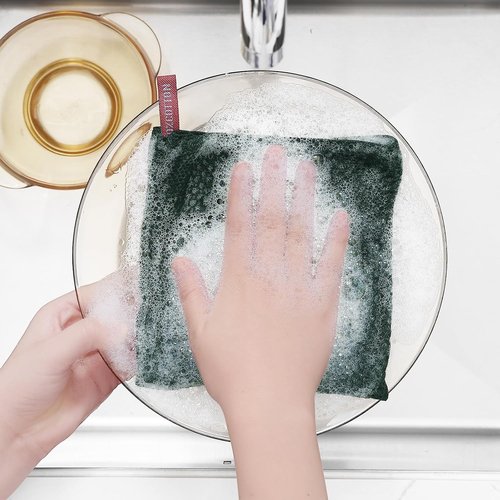 Homaxy 100% Cotton Dish Cloths - Ultra Soft & Absorbent Quick-Drying Towels | 12x12 Inches, 6-Pack, Blackish Green