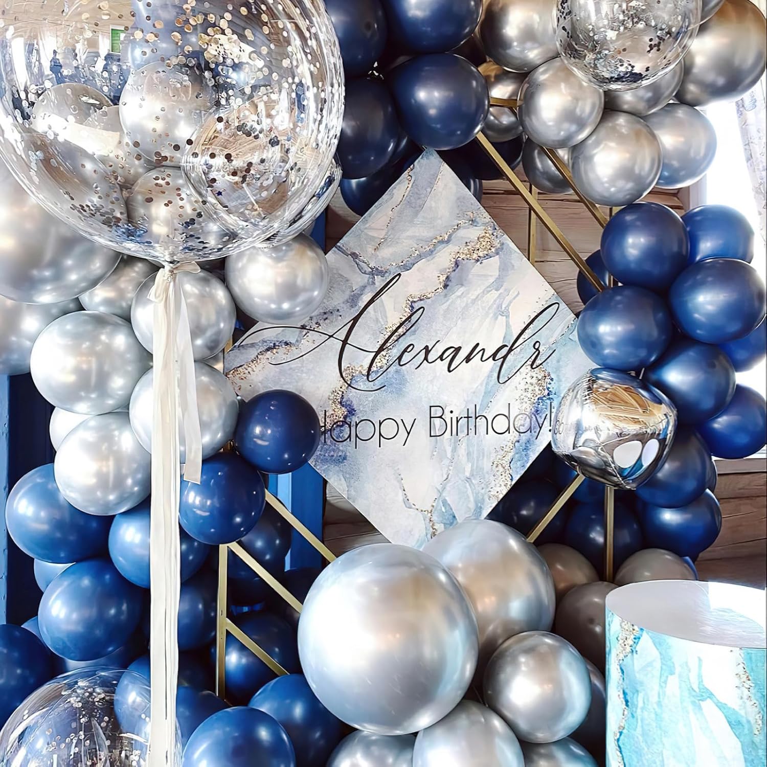 PartyWoo Navy Blue Balloons - 140-Piece Dark Blue Balloon Arch Kit for Graduation & Celebrations | Various Sizes 5-18 Inch