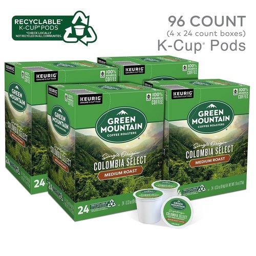 Green Mountain Coffee Roasters Colombia Select Single Serve K-Cups for Keurig Brewers, 24 Count (Pack of 4)