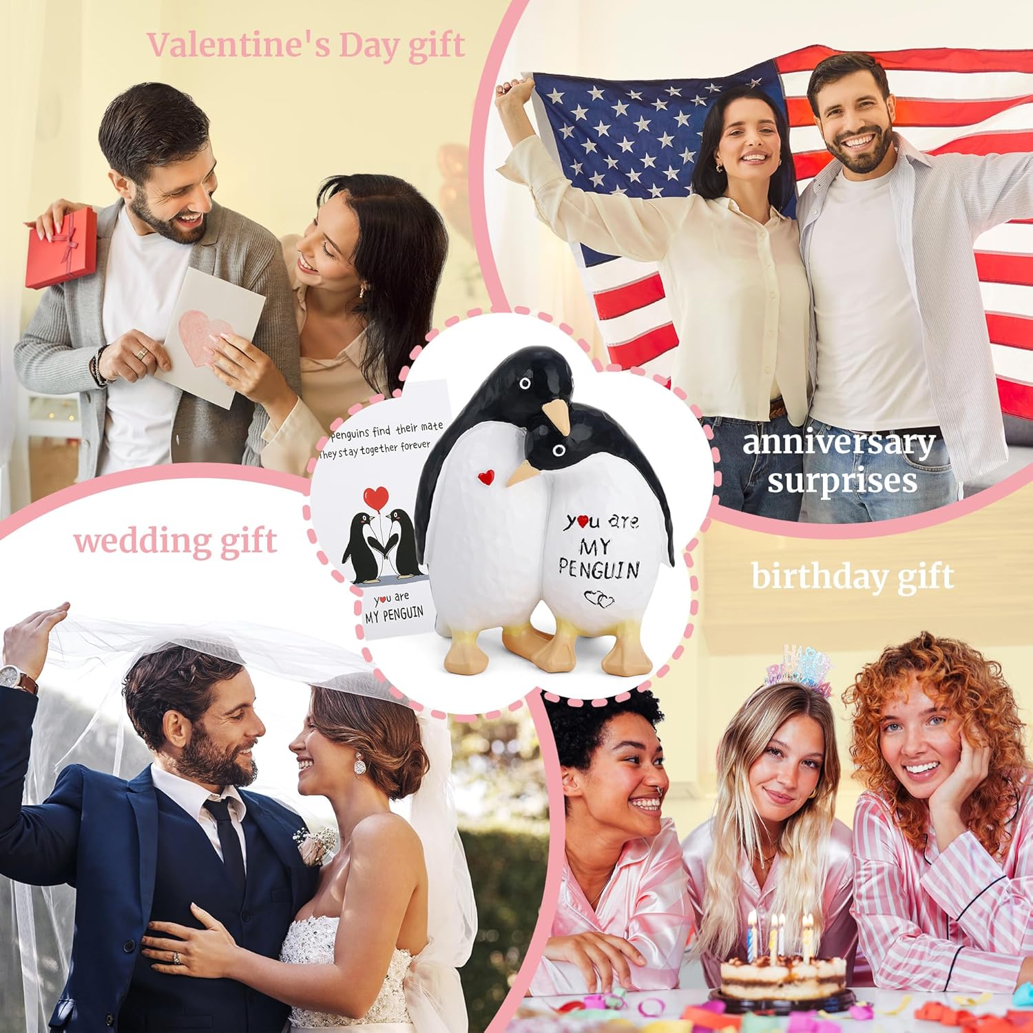 Regine Switzerland Cute Penguin Figurine - Romantic Anniversary Gift for Couples | Perfect for Birthdays & Valentine's Day