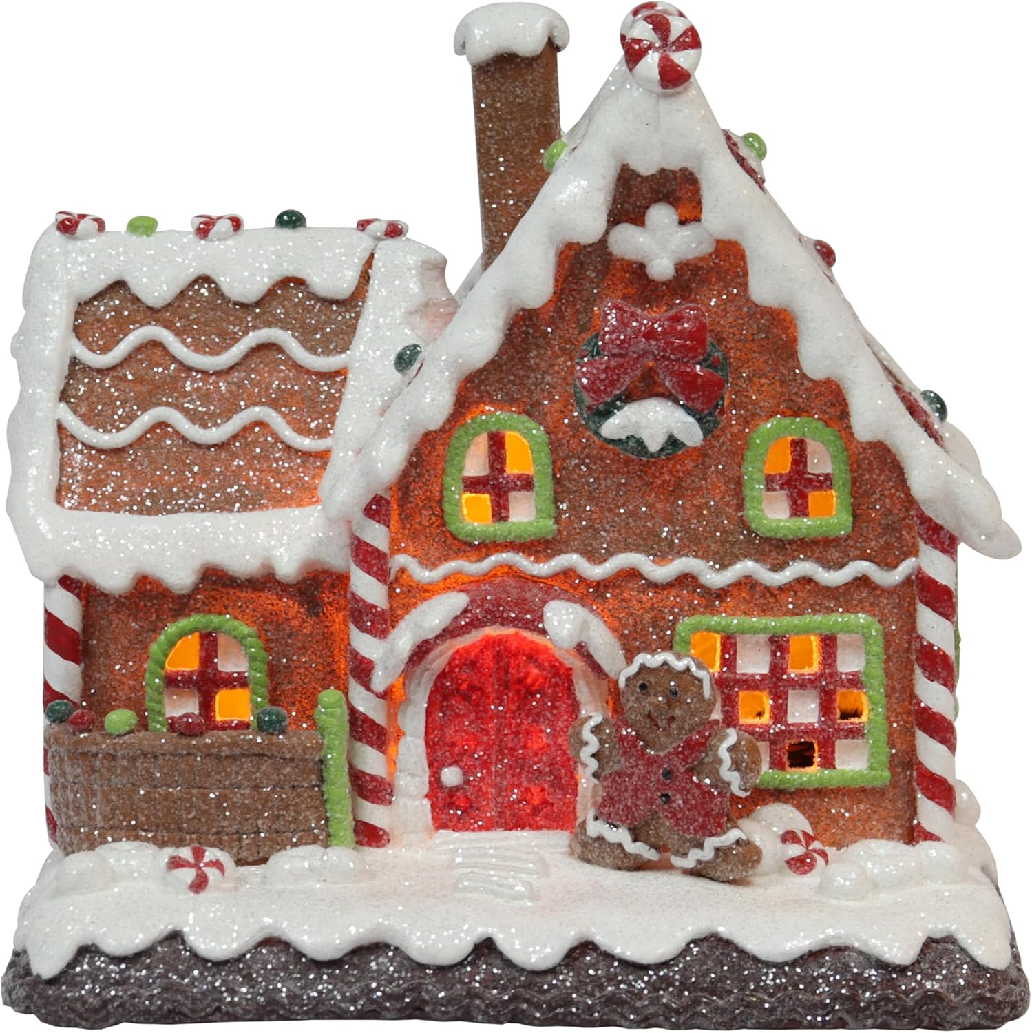 Moments In Time Gingerbread House | Light-Up Christmas Village Decoration - 7.5” Handcrafted LED Décor