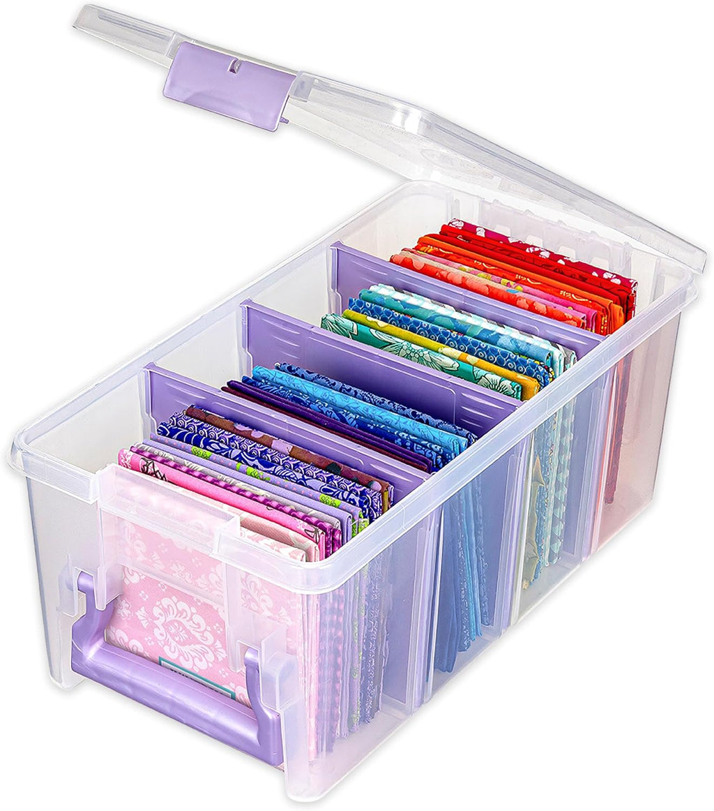 ArtBin Semi Satchel Craft Organizer - Clear Portable Storage Case with 3 Dividers for Supplies