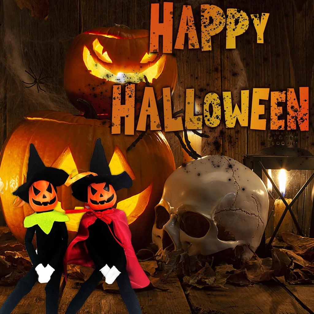 Rugwun Halloween Pumpkin Elf Doll - 14-Inch Handmade Stuffed Toy for Halloween & Christmas Decor