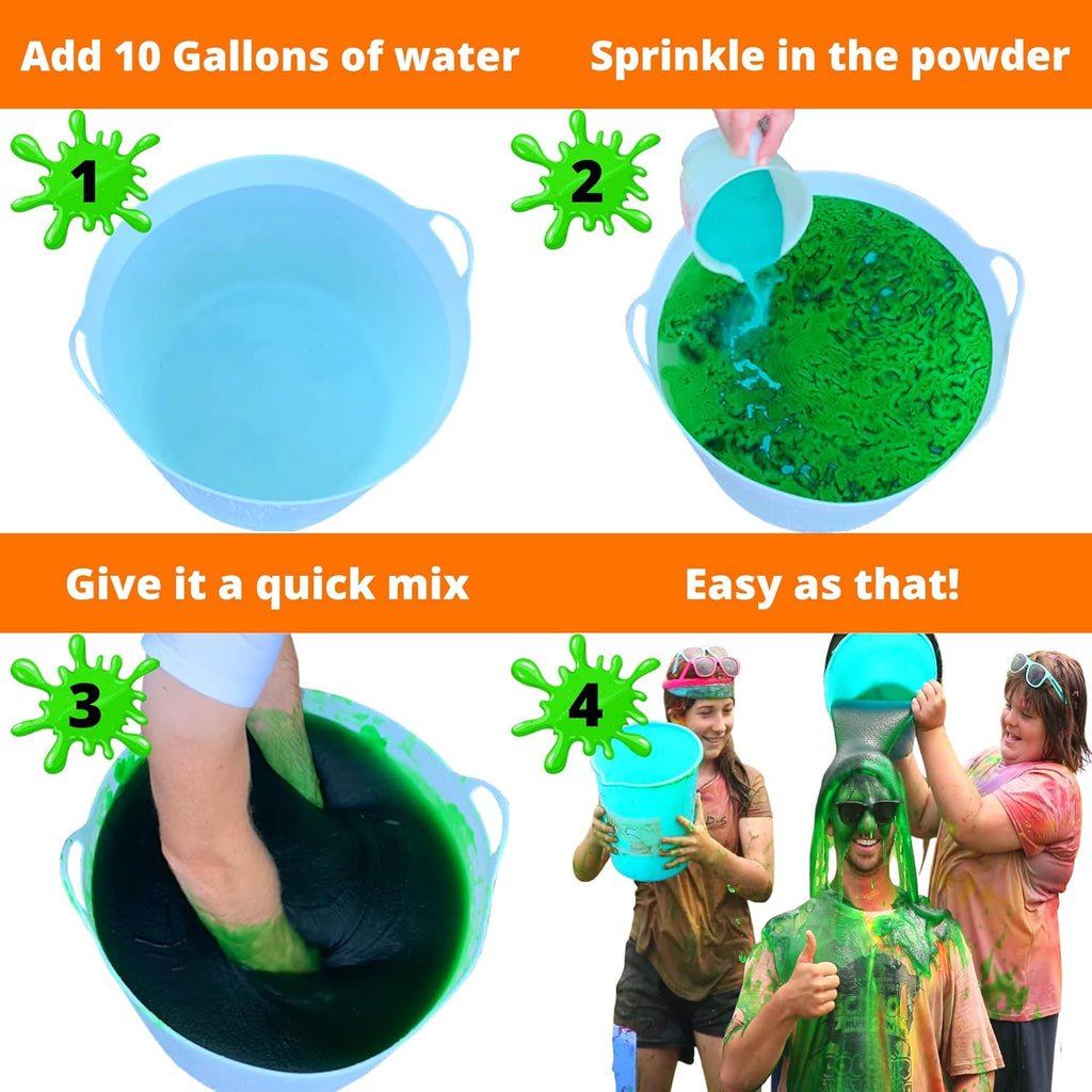 PARTY GOAT Bulk Instant Slime Powder - Create 40 Gallons of Fun Multicolor Slime for Blaster Guns & Color Events