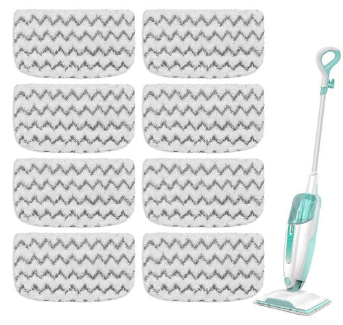 8 Pack Microfiber Steam Mop Replacement Pads for Shark Steam Mop S1000, S1000A, S1000C, S1000WM, S1001C Dirt Grip Steam Mop Pads, Washable & Reusable Microfiber Mop Pads for All Floor Clean
