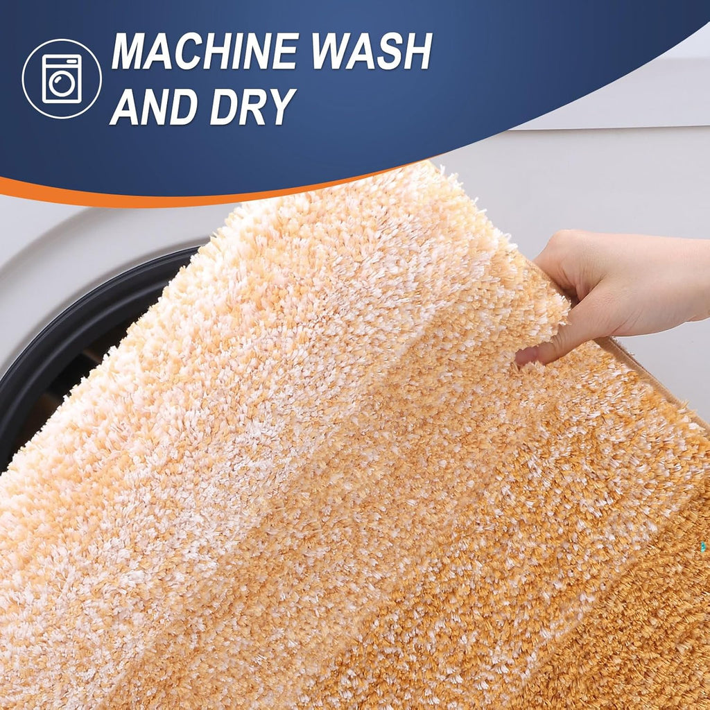 OLANLY Bathroom Runner Rug - Extra Soft Microfiber Mat 70x24 | Quick Dry & Washable, Golden Yellow